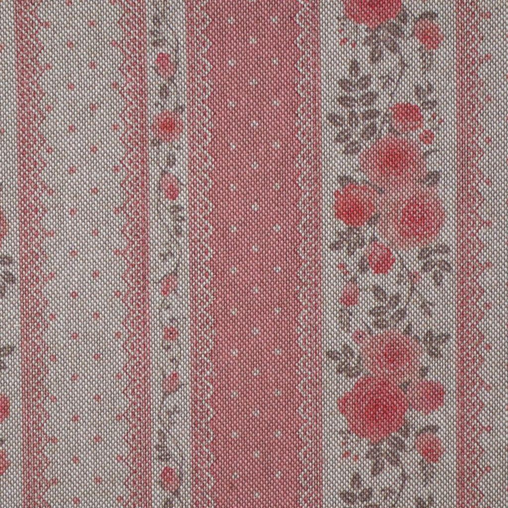 Dekostoff Leinenlook Landhausstil Romantik Rosen rosa